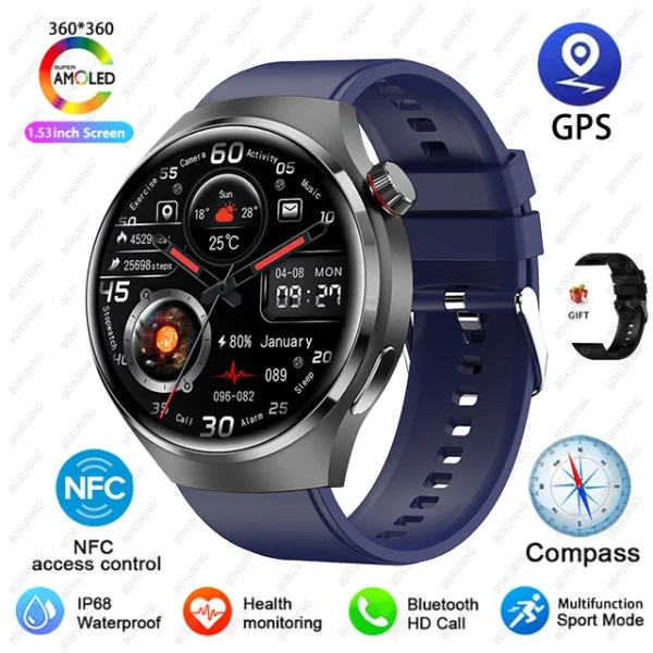 For Huawei GT4 PRO Smart Watch Men Watch 4 Pro AMOLED HD Screen Bluetooth Call GPS NFC Heart rate waterproof SmartWatch 2024 New - Image 7