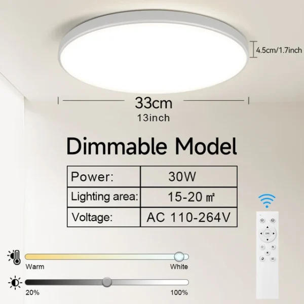 Dimmable Led Ceiling Lamps with RGB Backlight Remote Control Ceiling Light 110-265V Smart Light Fixture for Living Room ​Bedroom - Image 11