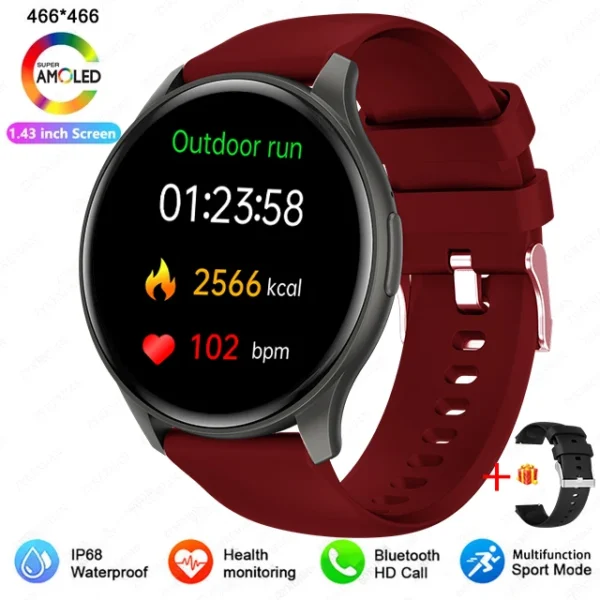 2025 New For Women Fashion 1.43 inches Bluetooth Call Smartwatch Women Men AMOLED 466*466 HD Pixel Display Smartwatches Ladies - Image 8