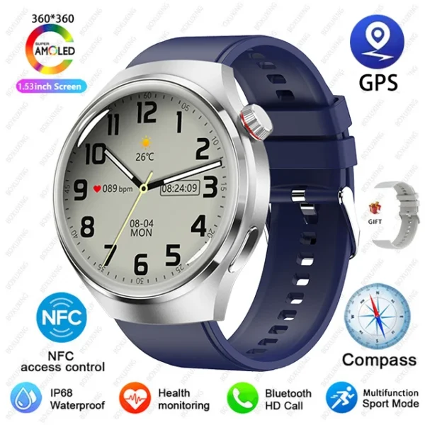 For Huawei GT4 PRO Smart Watch Men Watch 4 Pro AMOLED HD Screen Bluetooth Call GPS NFC Heart rate waterproof SmartWatch 2024 New - Image 9