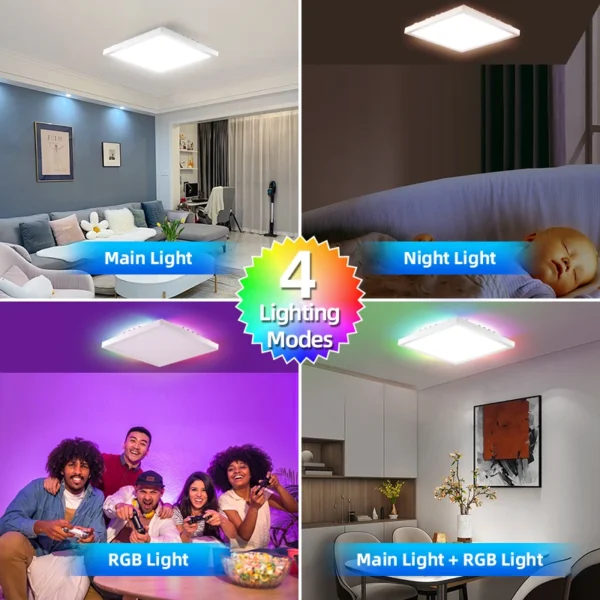 Dimmable Led Ceiling Lamps with RGB Backlight Remote Control Ceiling Light 110-265V Smart Light Fixture for Living Room ​Bedroom - Image 6