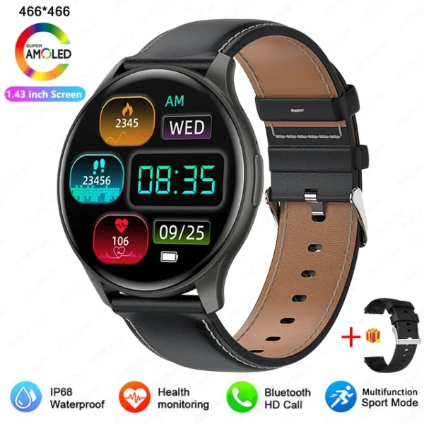 2025 New For Women Fashion 1.43 inches Bluetooth Call Smartwatch Women Men AMOLED 466*466 HD Pixel Display Smartwatches Ladies - Image 11