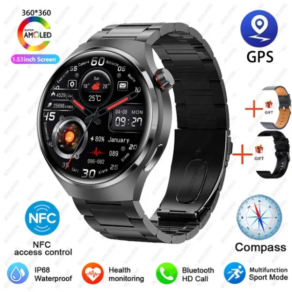 For Huawei GT4 PRO Smart Watch Men Watch 4 Pro AMOLED HD Screen Bluetooth Call GPS NFC Heart rate waterproof SmartWatch 2024 New - Image 12