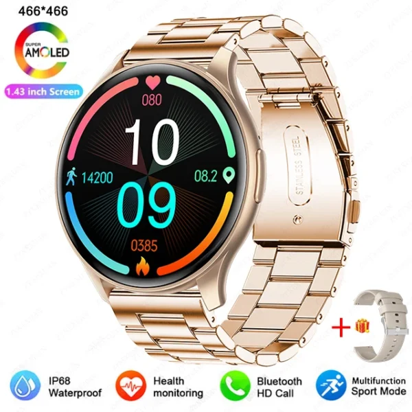 2025 New For Women Fashion 1.43 inches Bluetooth Call Smartwatch Women Men AMOLED 466*466 HD Pixel Display Smartwatches Ladies - Image 17