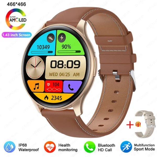 2025 New For Women Fashion 1.43 inches Bluetooth Call Smartwatch Women Men AMOLED 466*466 HD Pixel Display Smartwatches Ladies - Image 10