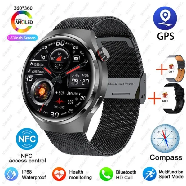 For Huawei GT4 PRO Smart Watch Men Watch 4 Pro AMOLED HD Screen Bluetooth Call GPS NFC Heart rate waterproof SmartWatch 2024 New - Image 18