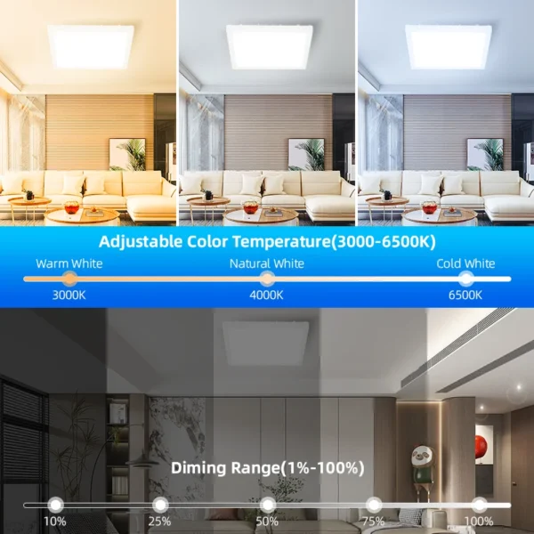 Dimmable Led Ceiling Lamps with RGB Backlight Remote Control Ceiling Light 110-265V Smart Light Fixture for Living Room ​Bedroom - Image 2