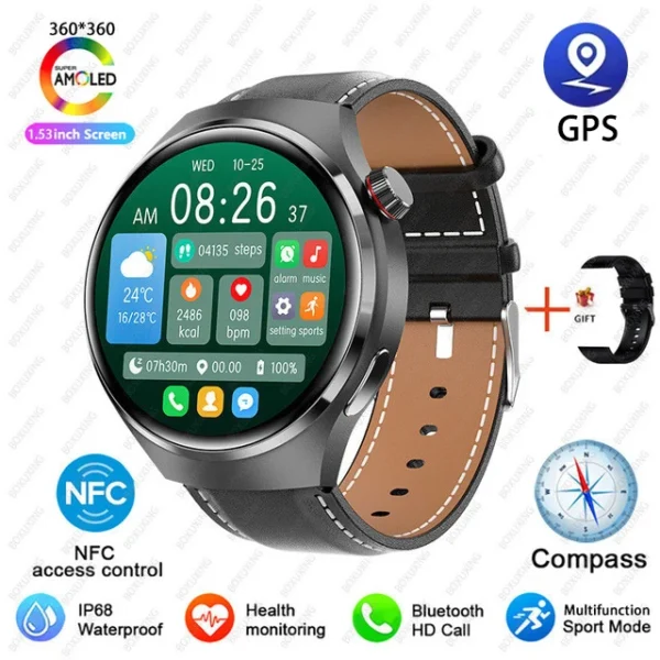 For Huawei GT4 PRO Smart Watch Men Watch 4 Pro AMOLED HD Screen Bluetooth Call GPS NFC Heart rate waterproof SmartWatch 2024 New - Image 16