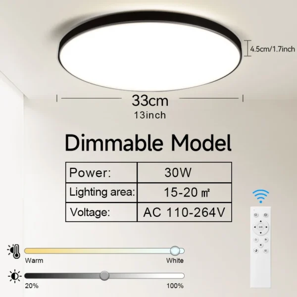 Dimmable Led Ceiling Lamps with RGB Backlight Remote Control Ceiling Light 110-265V Smart Light Fixture for Living Room ​Bedroom - Image 10