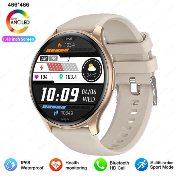 2025 New For Women Fashion 1.43 inches Bluetooth Call Smartwatch Women Men AMOLED 466*466 HD Pixel Display Smartwatches Ladies - Image 20