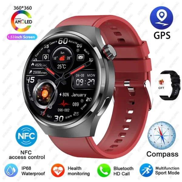 For Huawei GT4 PRO Smart Watch Men Watch 4 Pro AMOLED HD Screen Bluetooth Call GPS NFC Heart rate waterproof SmartWatch 2024 New - Image 14