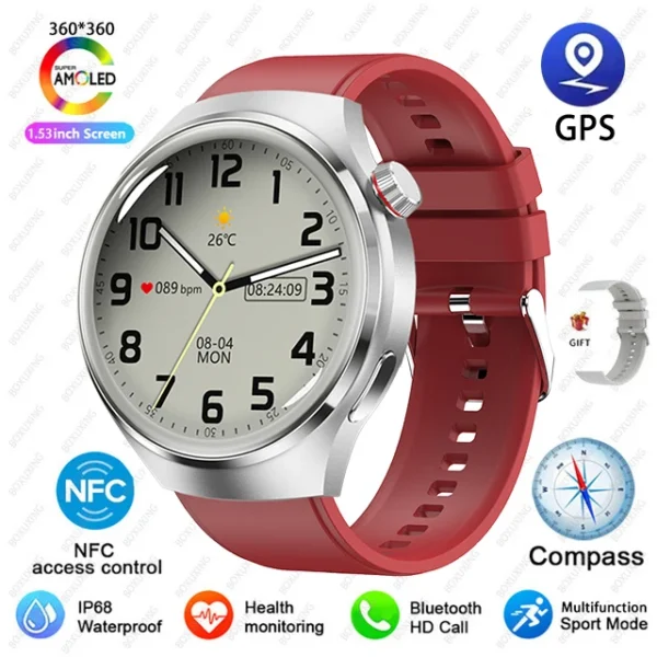 For Huawei GT4 PRO Smart Watch Men Watch 4 Pro AMOLED HD Screen Bluetooth Call GPS NFC Heart rate waterproof SmartWatch 2024 New - Image 8