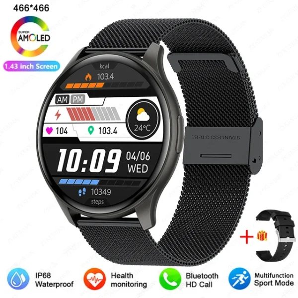 2025 New For Women Fashion 1.43 inches Bluetooth Call Smartwatch Women Men AMOLED 466*466 HD Pixel Display Smartwatches Ladies - Image 13