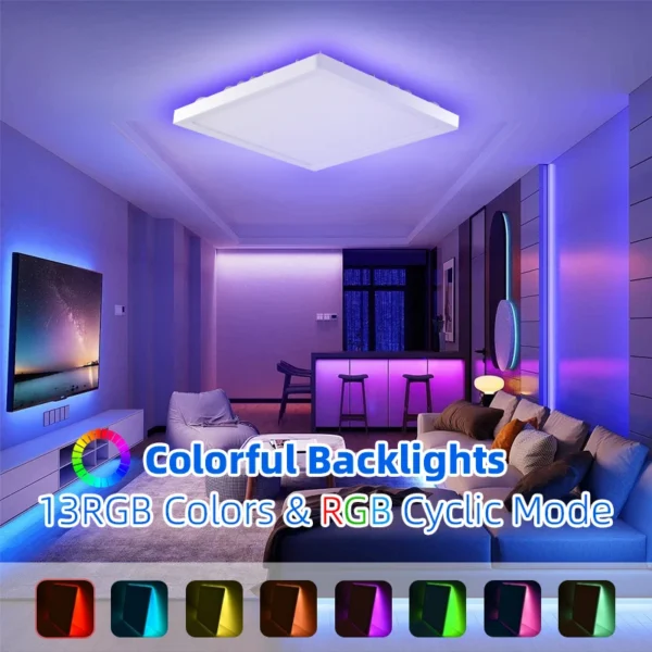 Dimmable Led Ceiling Lamps with RGB Backlight Remote Control Ceiling Light 110-265V Smart Light Fixture for Living Room ​Bedroom - Image 5