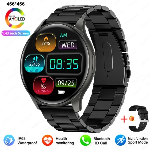 2025 New For Women Fashion 1.43 inches Bluetooth Call Smartwatch Women Men AMOLED 466*466 HD Pixel Display Smartwatches Ladies - Image 14